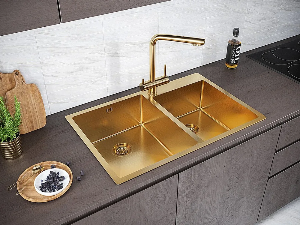 Мойка кухонная Paulmark Kroner PM237851-BG брашированное золото Sancos — официальный сайт