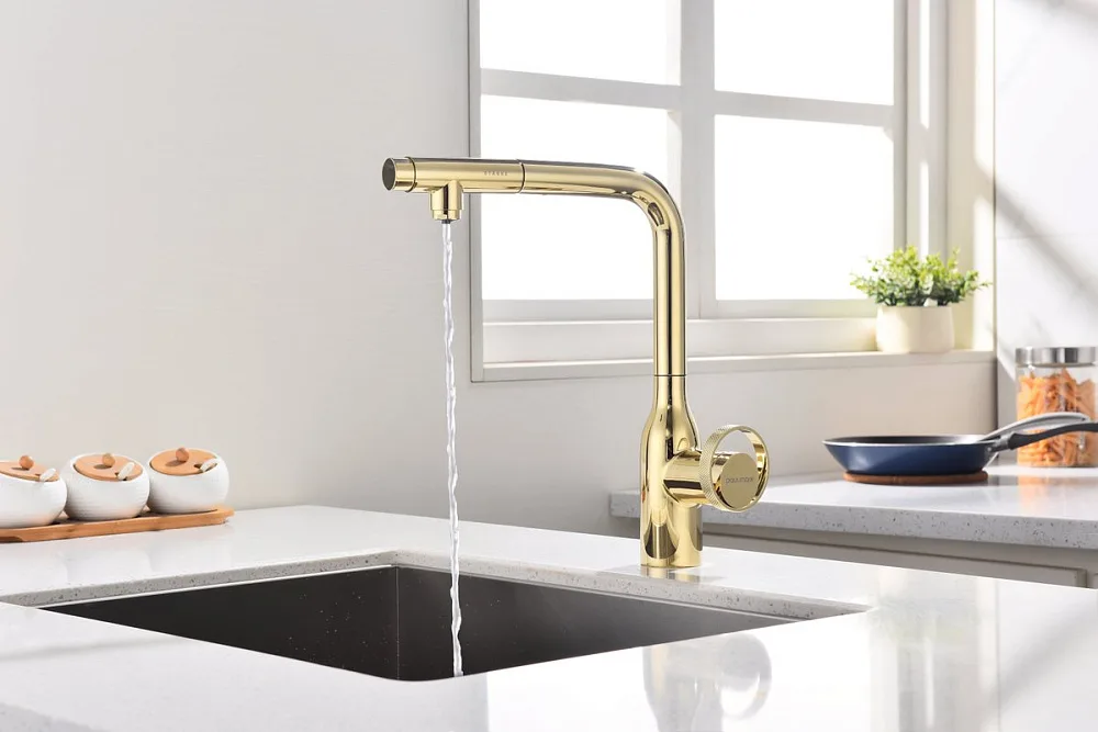 Смеситель для кухни Paulmark Urban Ur213104-G золото Sancos — официальный сайт