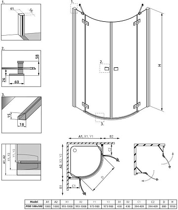 Душевой уголок Radaway Almatea PDD 100x100