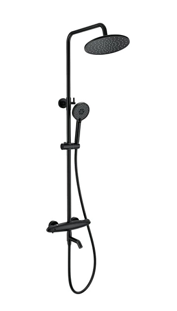 Душевая стойка Wonzon & Woghand CAPSULE WW-B3031-A1-MB, матовая черная
