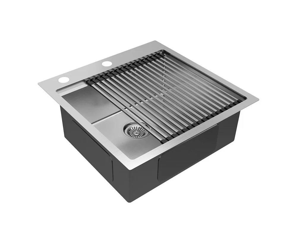 Мойка кухонная Paulmark Kroner PM705151-BS, брашированная сталь Sancos — официальный сайт