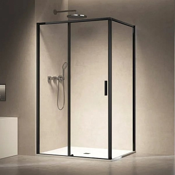 Душевой уголок Vincea Slim VSR-6SL9012CLB 120х90 см, профиль матовый черный, стекло прозрачное