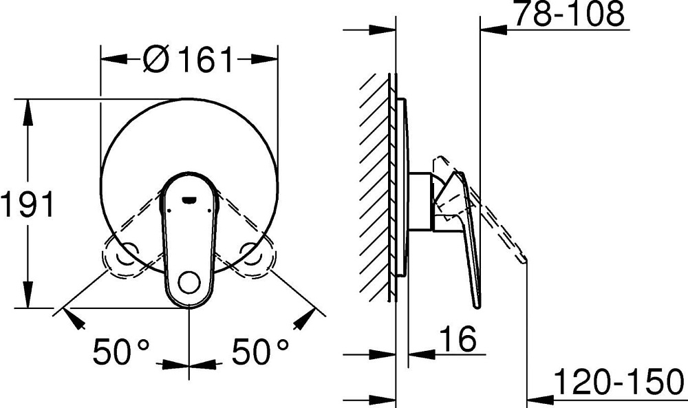 Встраиваемый смеситель Grohe Europlus II 19537002