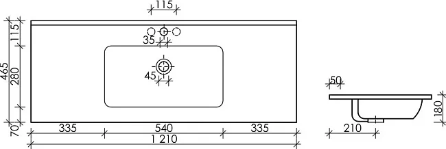 Мебельная раковина Ceramicanova Element CN7006 120 Sancos — Оригинал