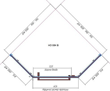Душевой уголок RGW Hotel HO-084-B 100x100x195 см, профиль черный, стекло прозрачное