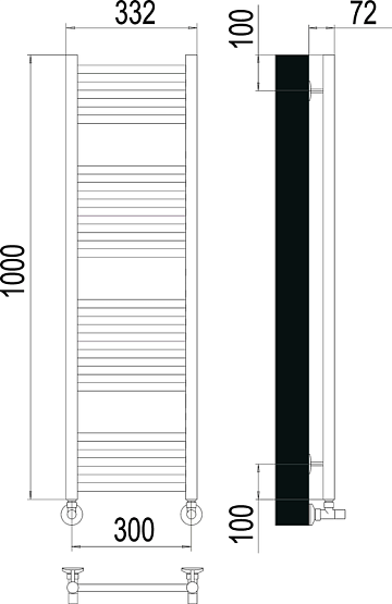 Полотенцесушитель водяной Terminus Аврора П20 0 300х100