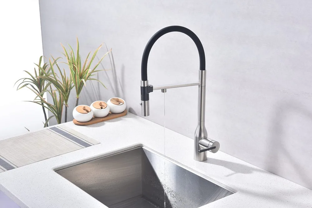 Смеситель для кухни Paulmark Magneto One Ma213188-BS брашированная сталь Sancos — официальный сайт