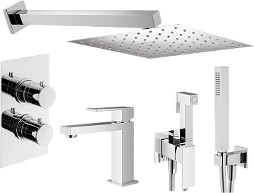 Комплект для ванной Plumberia Selection Tag KITZTGT18QCR53 С ВНУТРЕННЕЙ ЧАСТЬЮ, хром