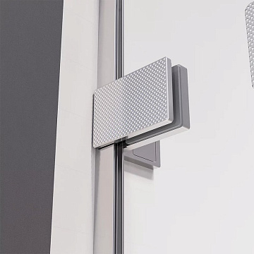 Душевая дверь в нишу Veconi Premium Alassio CH 140x200, профиль матовый хром, стекло прозрачное