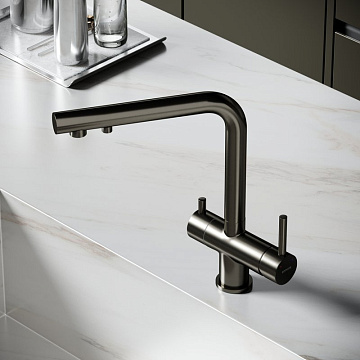 Смеситель для кухни Sancos Foster SC4014GG под фильтр, вороненая сталь