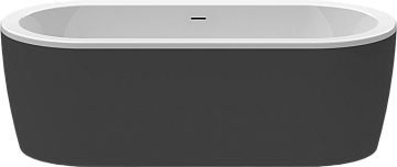 Акриловая ванна Cezares Slim 180x80 см, SLIM CENTRAL-180-80-60-NERO-SET