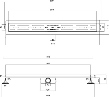 Душевой трап (лоток) Esbano Meta Tile 80 cм, матовое золото
