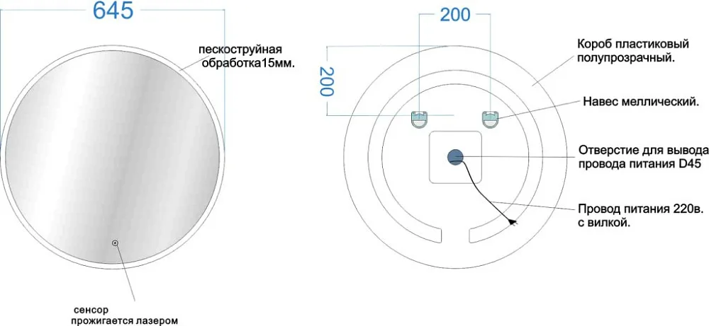 Зеркало круглое Sancos Bella BE645 65 см Sancos — официальный сайт