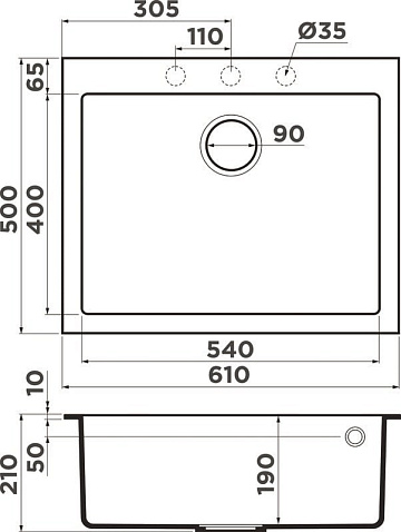 Мойка кухонная Omoikiri Bosen 61A-GB графит