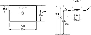 Мебельная раковина Villeroy & Boch Avento 41568001 альпийский белый