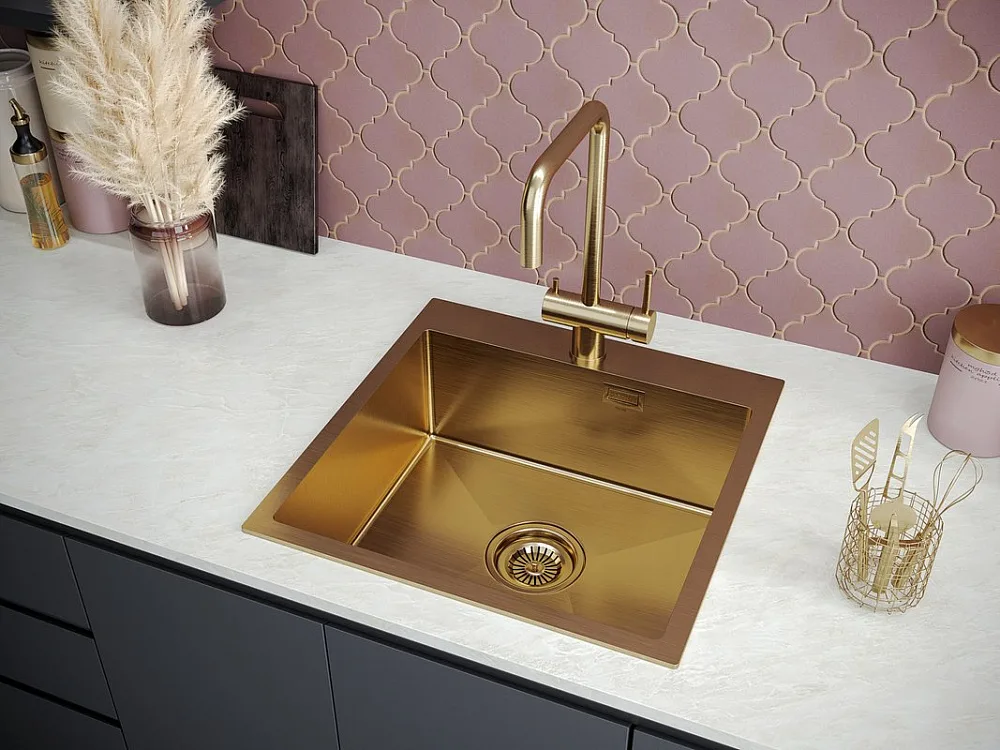 Мойка кухонная Paulmark Velten PM905151-BG золото Sancos — официальный сайт