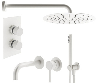 Комплект для ванной Plumberia Selection Ixo KITXOT18QBO210 С ВНУТРЕННЕЙ ЧАСТЬЮ, белый матовый