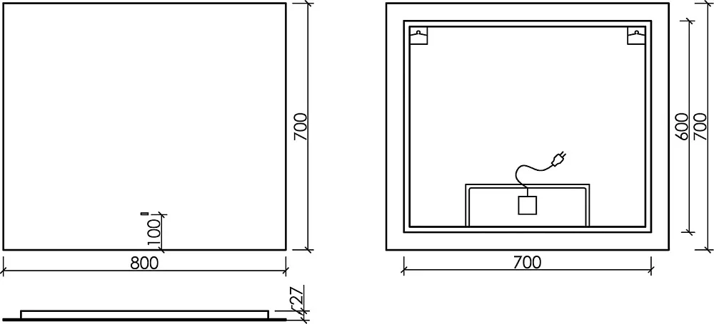 Зеркало Sancos Square SQ800 80 см Sancos — официальный сайт