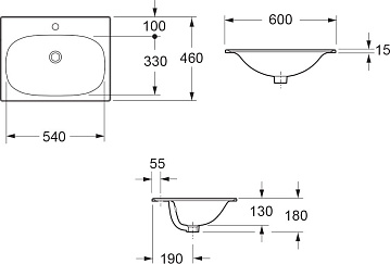 Мебельная раковина Cezares Molveno 60 см