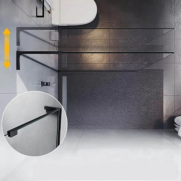 Душевая перегородка Veconi Korato KR77B-80-01-C8 80 см, профиль матовый черный
