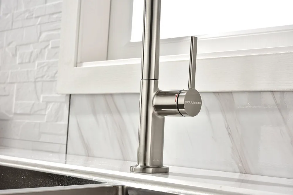 Смеситель для кухни Paulmark Neo Ne214419-Ni никель Sancos — официальный сайт
