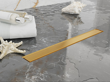 Душевой трап (лоток) Plumberia Selection PST In-Tile 80 см, золото брашированное