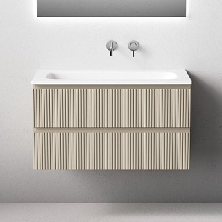 Тумба с раковиной Sancos Snob T 90 подвесная, beige soft, раковина СN7019wx