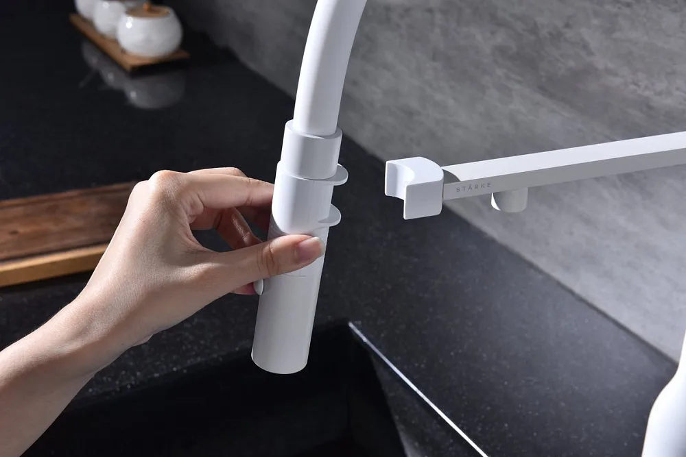 Смеситель для кухни Paulmark Magneto One Ma213188-WH белый Sancos — официальный сайт