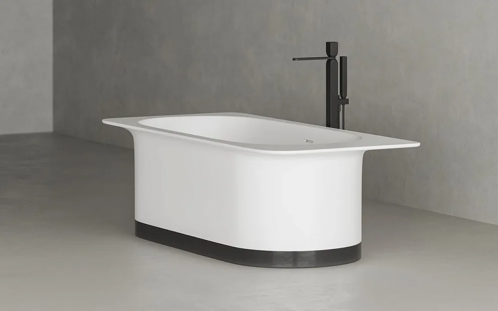 Ванна из искусственного камня Salini Ninfea S-Stone 180x80 см, отдельностоящая, матовая белая, со сл Sancos — официальный сайт