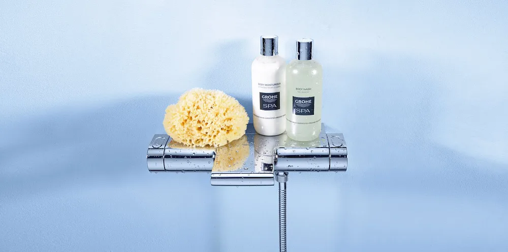 Термостатический смеситель Grohe Grohtherm 2000 New 34464001, для ванны с душем Sancos — официальный сайт