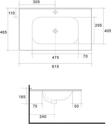 Мебельная раковина Art&Max AM7110-60 60 см