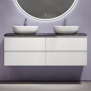 Тумба с раковиной Sancos Snob T 140 bianco, столешница черный мрамор TT140A1X, раковина CN6009