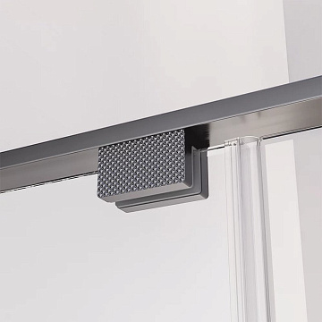 Душевая дверь в нишу Veconi Premium Alassio GR 150x200, профиль брашированный графит, стекло прозрач
