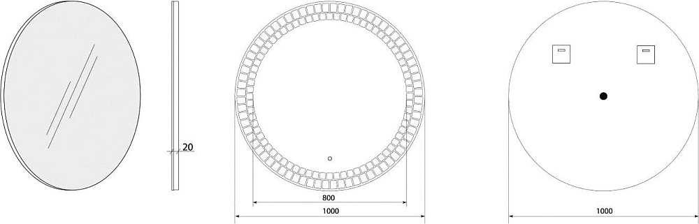 Зеркало круглое Art&Max Аcerra 100 с LED-подсветкой, 6000К