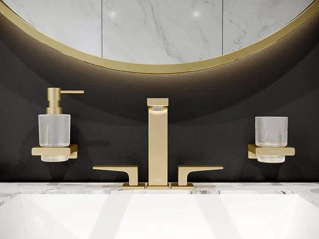 Дозатор Hansgrohe AddStoris 41745990 полированное золото Sancos — Оригинал