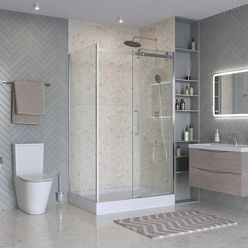 Душевой уголок BelBagno Marino 2 AH-1-110/100-C-Cr 110x100, профиль хром, стекло прозрачное
