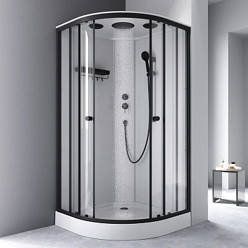 Душевая кабина AM.PM X-Joy W94C-401-100BT 100х100 см, низкий поддон, матовый черный