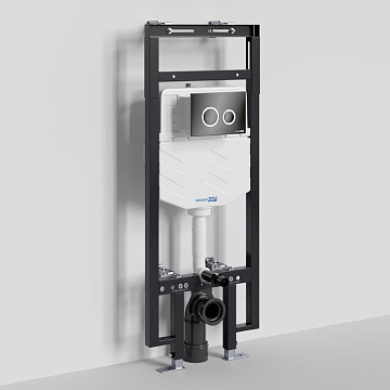 Система инсталляции для унитазов Wasserkraft Dinkel 58TLT.010.ME.PB01, с кнопкой смыва черной