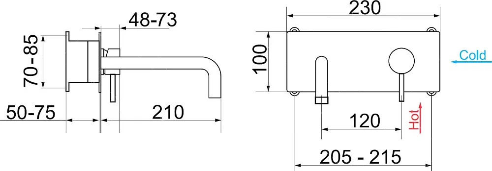 Смеситель для раковины RGW Shower Panels SP-45-10 B С ВНУТРЕННЕЙ ЧАСТЬЮ Sancos — официальный сайт