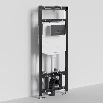 Система инсталляции для унитазов Wasserkraft Alme 15TLT.010.ME.MB03, с кнопкой смыва матовой черной