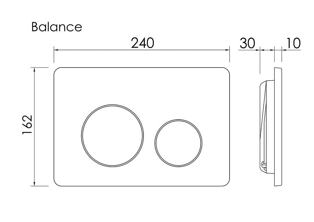 Кнопка смыва Ceramicanova Balance Square CN12-002W глянцевый белый