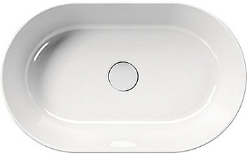 Накладная раковина GSI Kube X 9458PVC11 60x37, овальная, белая глянцевая