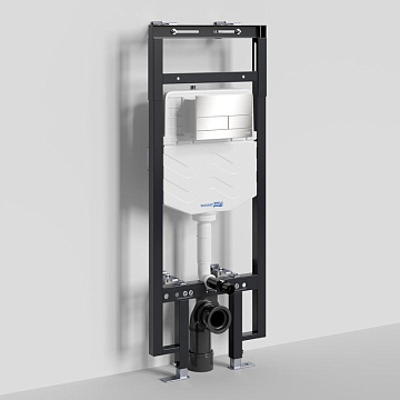 Система инсталляции для унитазов Wasserkraft Dinkel 58TLT.010.ME.BN04, с кнопкой смыва никель