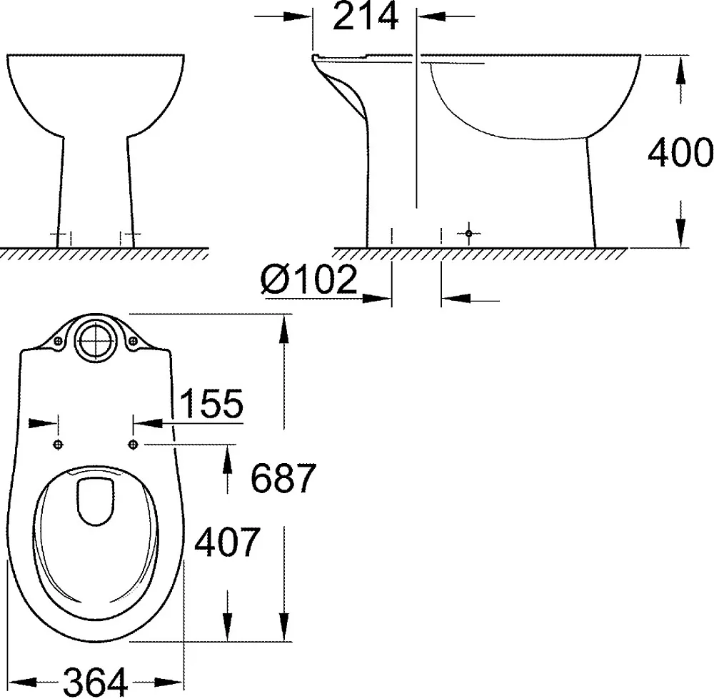 Чаша для унитаза-компакта Grohe Bau Ceramic 39429000 Sancos — официальный сайт