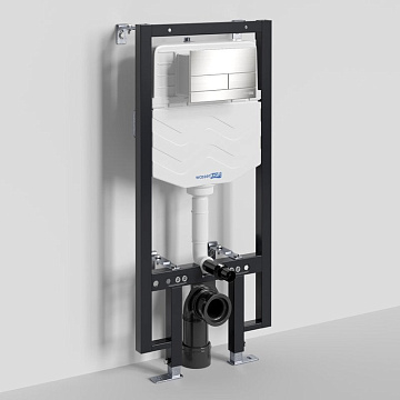 Система инсталляции для унитазов Wasserkraft Vils 56TLT.010.ME.BN04, с кнопкой смыва никель