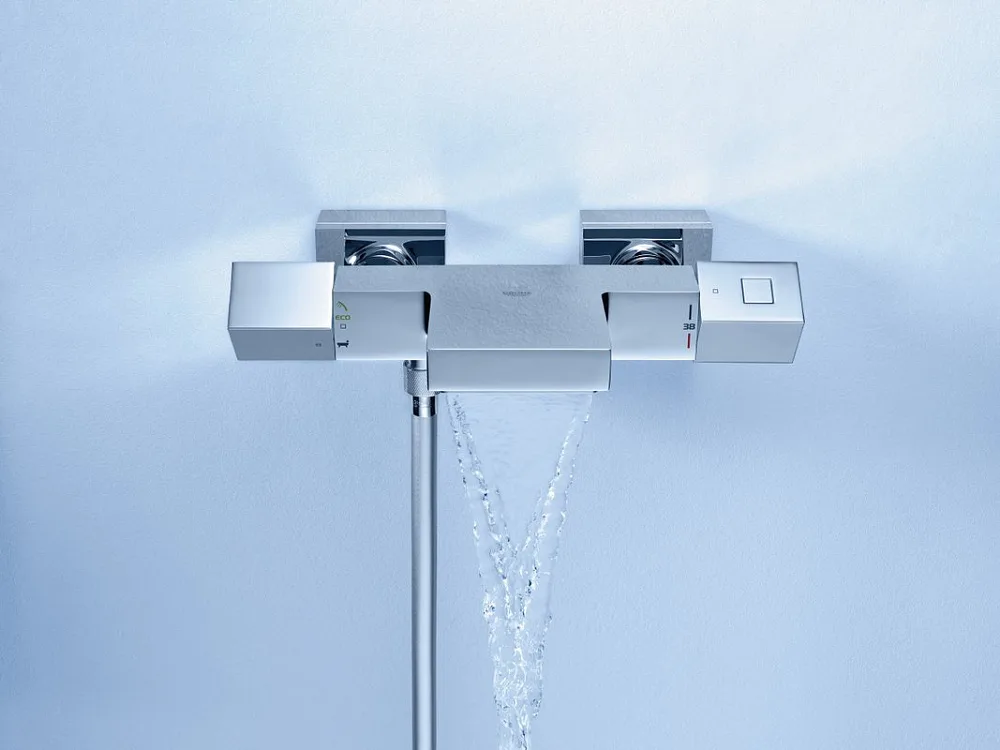 Термостатический смеситель Grohe Grohtherm Cube 34497000, для ванны с душем Sancos — официальный сайт