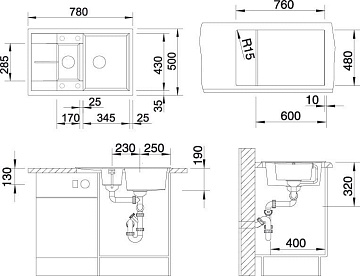 Мойка кухонная Blanco Metra 6 S Compact антрацит