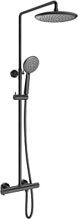 Душевая стойка Vincea Desire VSFS-1D0TGM, с термостатом, вороненая сталь