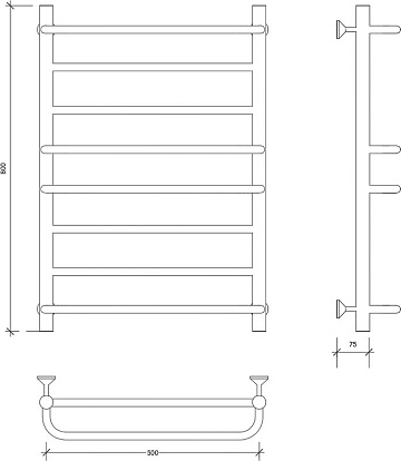 Полотенцесушитель водяной Secado Модена 2 80х50 хром