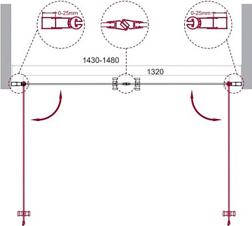 Душевая дверь в нишу BelBagno Etna B-2-150-C-Cr